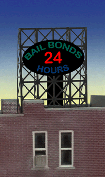 Miller Engineering 338880 N/Z Scale Bail Bonds Billboard