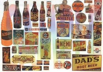 JL Innovative 425 HO Scale 1940-50's Uncommon & Unusual Soft Drink Signs (54)