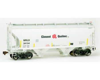 American Limited 2028 HO Ciment Quebec Trinity 3281 2-Bay Covered Hopper #34165