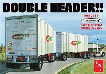 AMT Models 1132 '1:25 Scale "Double Header" Tandem Van Trailers Model Kit