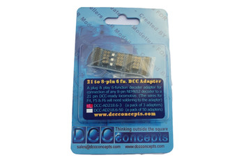 DCC Concepts DCC-218.6-3 6-Function 21 to 8 Pin Adapter (Pack of 3) DCC Concepts DCC-218.6-3 6-Function 21 to 8 Pin Adapter (Pack of 3)