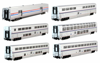 Kato 101789 N Scale Amtrak Superliner Phase VI 6-Unit Bookcase Set