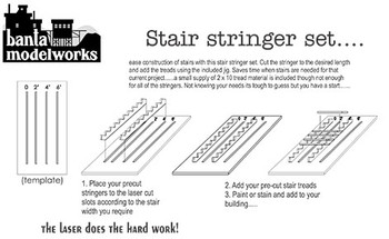 Banta Modelworks 728 O Scale Stair Stringers (6 Pack)