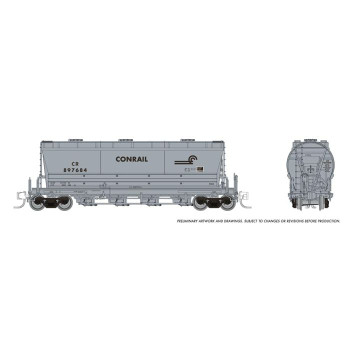 Rapido 533008A N Scale Conrail Repaint Flexi Flo Hopper Late Single Car