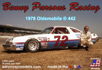 Salvinos JR Models BPO1978D 1/25 Scale Benny Parsons 1978 Oldsmobile 442 Kit