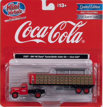 Classic 31207 HO 1941-46 Chevrolet Tractor w/Flatbed Trailer & Coca-Cola Bottles