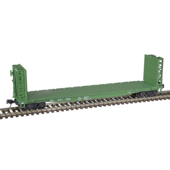 Atlas Model 50005789 N Burlington Northern 48' GSI Bulkhead Flat Car #621058