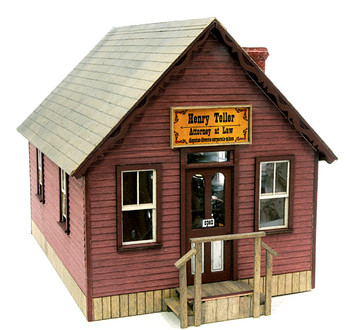 Banta ModelWorks 2140 HO Scale Henry Tellers Law Office (Laser Cut Wood Kit)