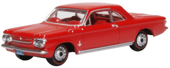 Oxford Diecast 87CH63002 HO Scale 1963 Chevrolet Corvair Coupe Riverside Red