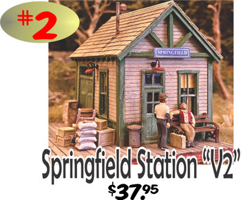 Bar Mills Models 0312 HO Scale Springfield Stations V2 Wood Kit