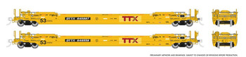 Rapido 401064A HO TTX Gunderson 53 single-unit double-stack well car (2 Pack)