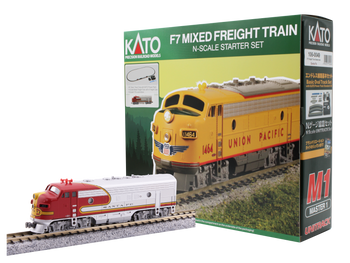Kato 1060049 N Scale AT&SF EMD F7 Freight Starter Set (Analog DC)