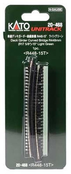 Kato 20-468 N Scale Unitrack Curved Deck Bridge Light Green (Small Radius)