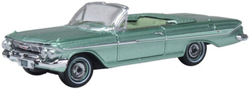 Oxford Diecast 87CI61007 HO 1961 Chevrolet Impala Convertible Arbor Green New