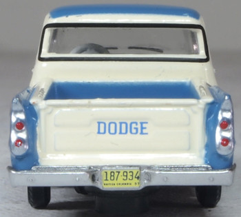 Oxford Diecast 87DP57005 HO 1957 Dodge D100 Sweptside Pick Up Ice Blue/Glacier