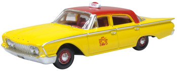 Oxford Diecast 87FF60003 HO 1960 Ford Fairline Sedan NYC Taxi New