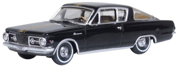 Oxford Diecast 87PB65004 HO Plymouth Barracuda 1965 Black/Gold New