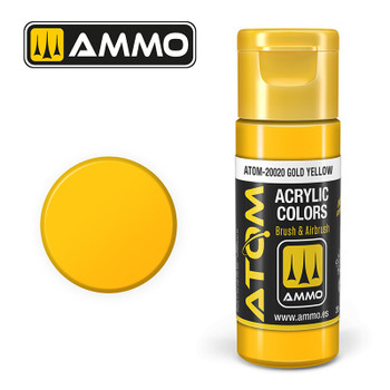 AMMO by Mig Jimenez ATOM-20020 Atom Color paint 17mL ATOM Atom Color Gold Yellow