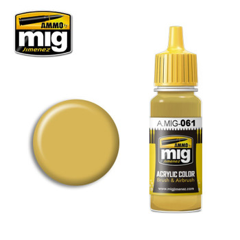 AMMO by Mig Jimenez A.MIG-0061 Acrylic color 17mL jar ACRYLIC Warm Sand Yellow