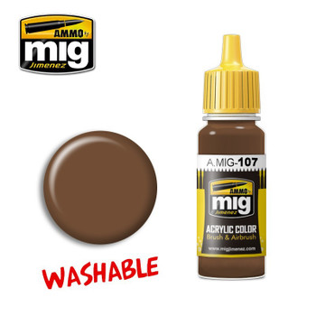 AMMO by Mig Jimenez A.MIG-0107 Acrylic color 17mL jar ACRYLIC Washable Earth 17