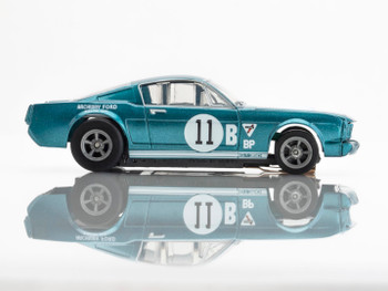 AFX 22071 HO 1965 Ford Shelby Mustang GT350R Donohue Blue/White Mega G+ Slot Car