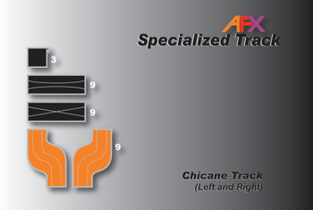 AFX 70617 HO Chicane Track Left & Right AFX HO Scale Slot Car Track 1/64 Racing