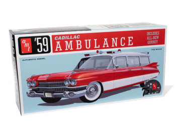 AMT 1395 1:25 Scale 1959 Cadillac Ambulance w/Gurney Plastic Model Kit