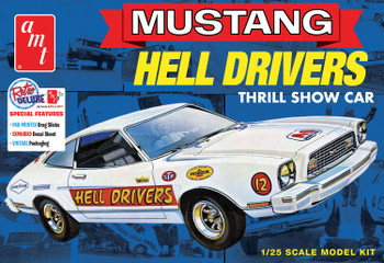 AMT 1475 1:25 Scale 1977 Ford Mustang Hells Drivers Hobby Plastic Model Kit