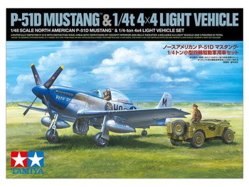 Tamiya 25205 1:4 Scale US NA P 51D Mustang With 4x4 Light Vehicle Plastic Model