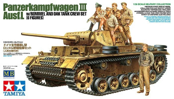 Tamiya 32405 1:35 Scale Panzerkampfwagen III Ausf.L with Rommel and Plastic