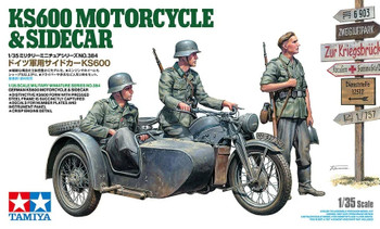 Tamiya 35384 1:35 Scale German KS600 Motorcycle with Sidecar Plastic Model Kit