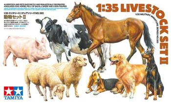 Tamiya 35385 1:35 Scale Livestock Set II Plastic Model Kit