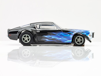AFX 22046 HO 1973 Chevrolet Camaro Wild Fire Black Blue Mega G+ Slot Car Racing
