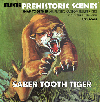 Atlantis A733 1:13 Prehistoric Scenes Saber Tooth Tiger Snap Model Kit