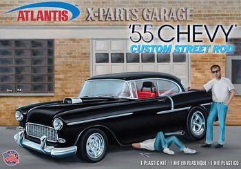 Atlantis H1276 1:25 1955 Chevrolet Custom Street Rod X-Parts Garage Model Kit