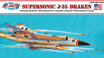 Atlantis L570 1:48 Saab J-35 Draken Supersonic Fighter Jet Plastic Model Kit
