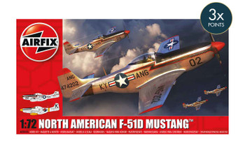 Airfix A02047A 1:72 North American F-51D Mustang Military Plastic Model Kit