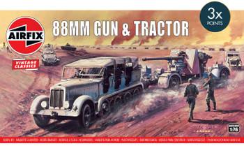 Airfix A02303V 1:76 88mm Gun & Tractor Military Collectible Plastic Model Kit