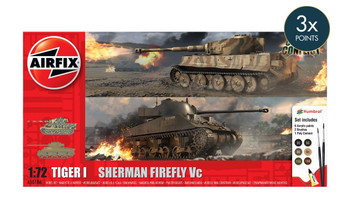Airfix A50186 1:72 Tiger 1 vs Sherman Firefly Tank Gift Set Plastic Model Kit