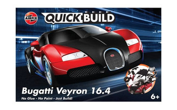 Airfix J6020 Bugatti Veyron QUICKBUILD Black and Red Plastic Model Kit