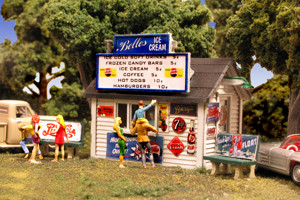 Monroe Models 2209 HO Scale Belle's Ice Cream Stand Model Railroad Building Kit