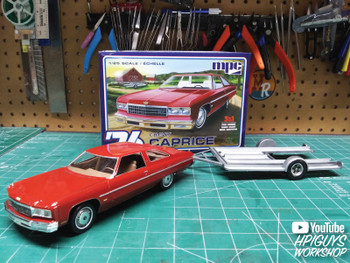 MPC 963 1:25 1976 Chevy Caprice w/Trailer Plastic Model Kit Hobby Collectible
