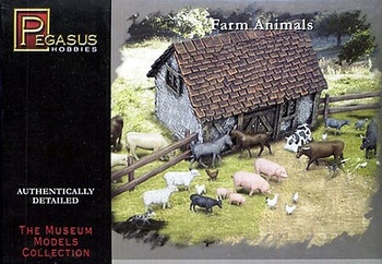 Pegasus 7052 1:72 Farm Animals & Tunnel Set Plastic Model Diorama Hobby Kit