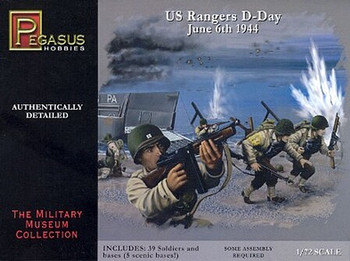 Pegasus 7351 1:72 US Rangers D-Day June 6th 1944 Plastic Model Figure Set