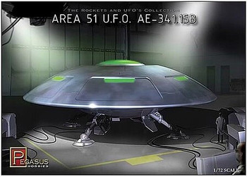 Pegasus 9100 1:72 Area 51 UFO AE341.15B Flying Saucer Plastic Model Kit Set