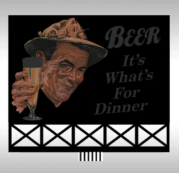 Miller Engineering 889051 O/S Scale Beer Animated Neon Billboard Model Railroad