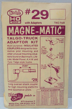 Kadee 29 HO Scale #20 Series Long Coupler with Overset Shank 2 Pair Magne-Matic