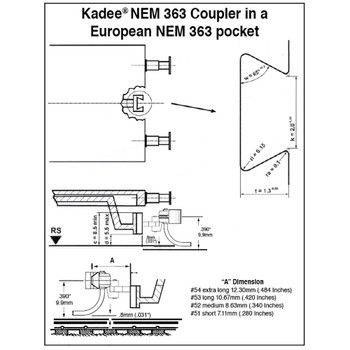 Kadee 52 HO Scale .340in Medium NEM 363 European-Style Magne-Matic Couplers