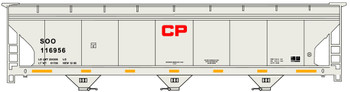 Accurail 2116 HO Scale Soo Line Canadian Pacific ACF 3-Bay Covered Hopper Kit