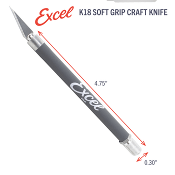 Excel Blades 19019 K18 Grip-On Knife With Extra Blades Blue Hobby Craft Tool